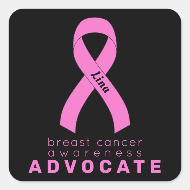 Sticker pour Carré noir de l'avocat du cancer du s (Devant)