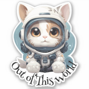 Sticker pour chat astronaute - "Out of this World"