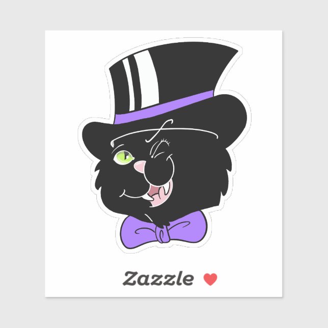 Sticker pour chat de chapeau supérieur (Feuille)