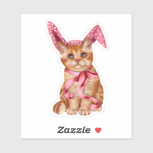 Sticker pour chat de Pâques (Feuille)