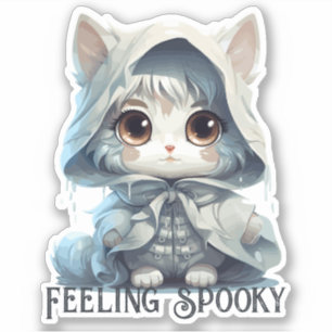 Sticker pour chat fantôme - "Sentiment Éffrayant"