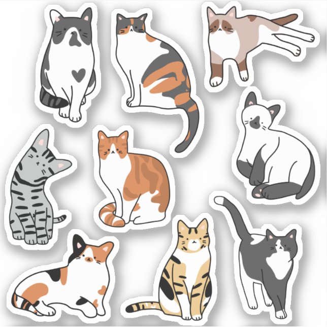 Sticker pour chat mignon (Devant)