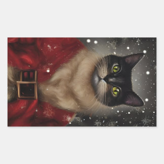 Sticker pour chat Père Noël Vintage