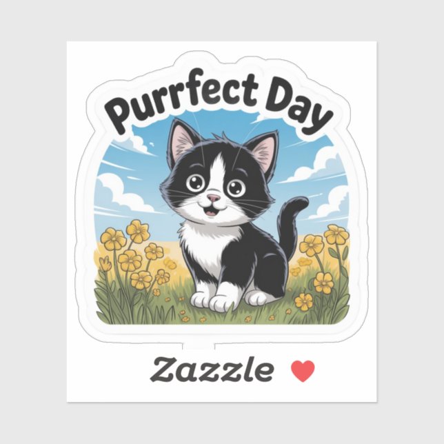 Sticker pour chaton de jour parfait - Cosy & migno (Feuille)