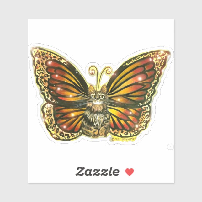 Sticker pour chats à papillon (Feuille)