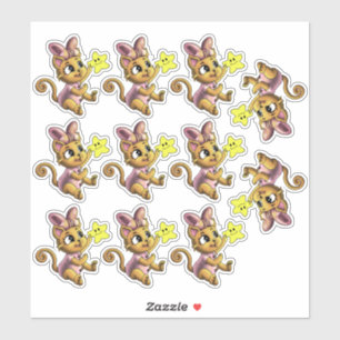 Sticker pour chats et étoiles