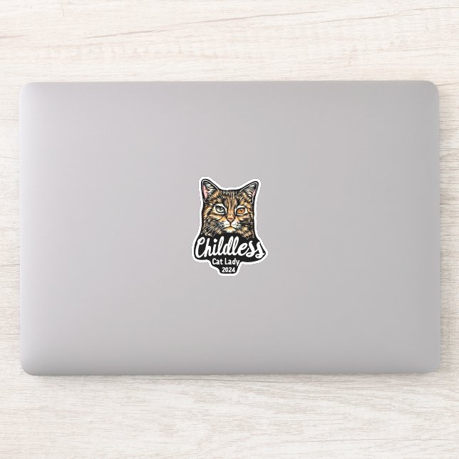 Sticker pour chats sans enfant Lady 2024 (Ordinateur)
