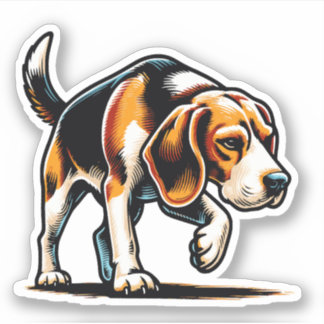 Sticker pour chien beagle