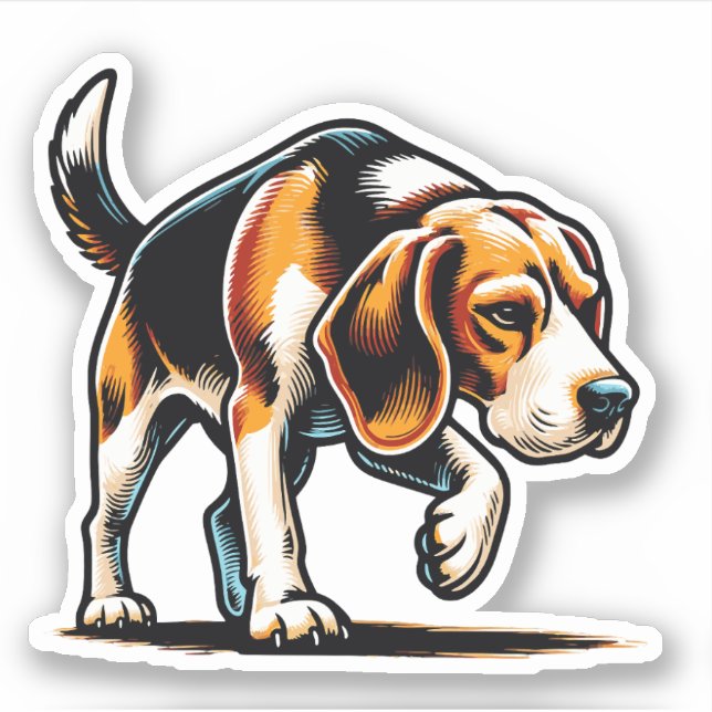 Sticker pour chien beagle (Devant)