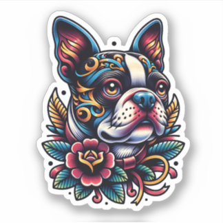 Sticker pour chien vinyle de Boston Terrier