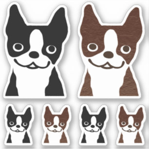 Sticker pour chiens Terrier de Boston Noir et Brin