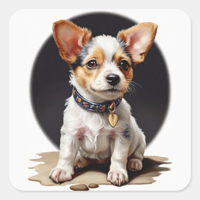 Sticker pour chiot de la chaîne Terrier Toy Fox (Devant)