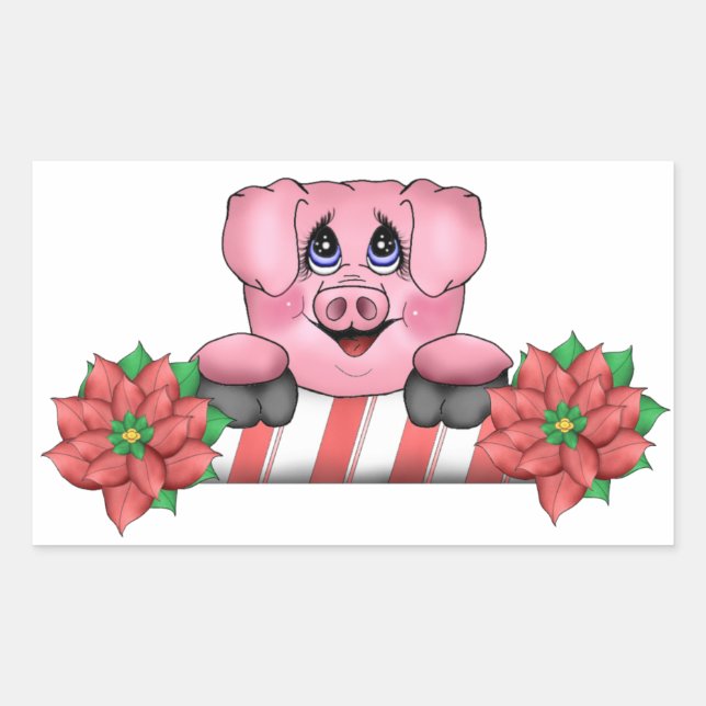 Sticker pour cochon de Noël (Devant)