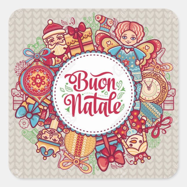STICKER POUR DIRE **MERCI NOËL** "STYLE ITALIEN" (Devant)