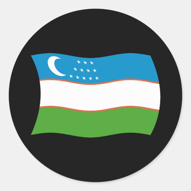 Sticker pour drapeau d'Ouzbékistan (Devant)
