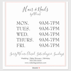 Sticker pour entreprise de salon rose