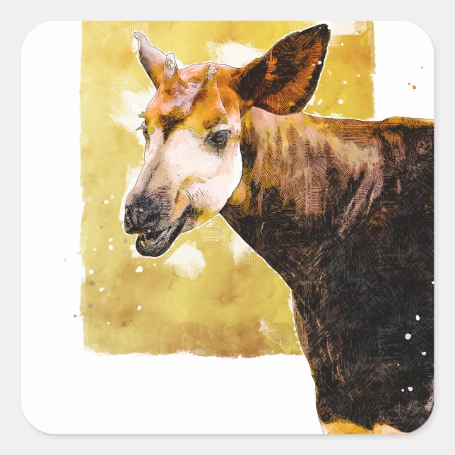 Sticker pour enveloppes de la Saint Valentin Okapi (Devant)