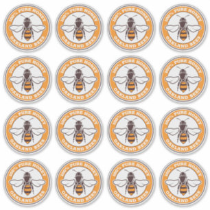 Sticker pour Étiquette blanc du logo d'abeilles d