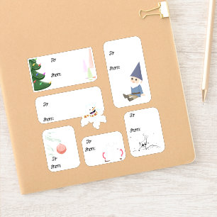 Sticker pour étiquette cadeau de Noël