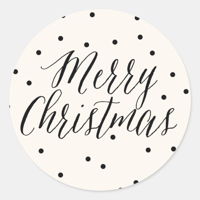 Sticker pour étiquette cadeau de Noël avec points  (Devant)