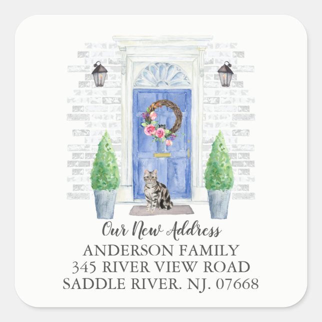 Sticker pour Étiquette d'adresse New Address Chat  (Devant)