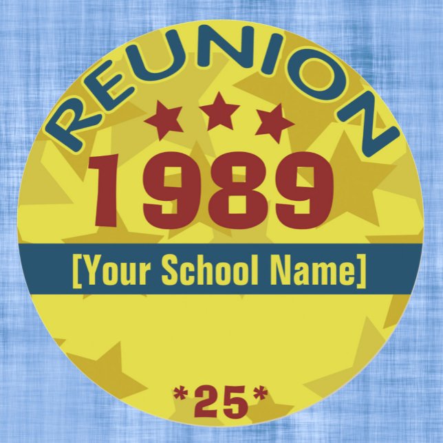 Sticker pour étiquette de nom de réunion de classe (Créateur téléchargé)