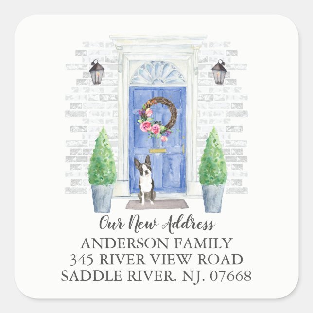 Sticker pour Étiquette de nouvelle adresse Boston  (Devant)