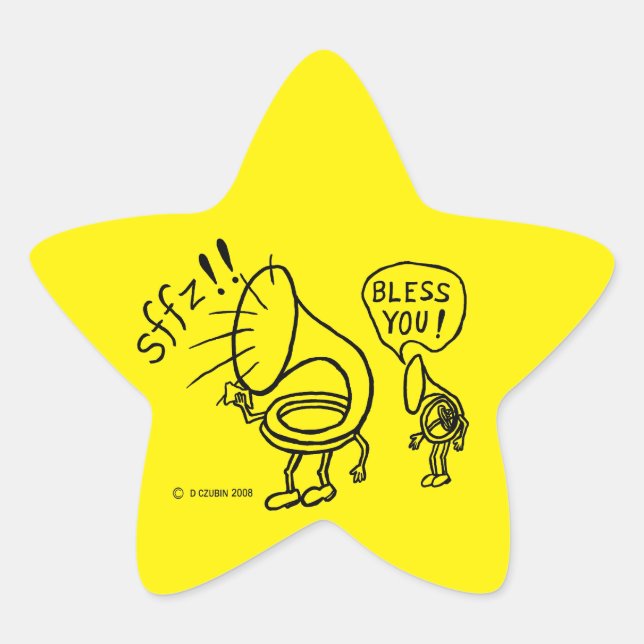 Sticker pour étoile frontalière Tuba Sneeze (Devant)