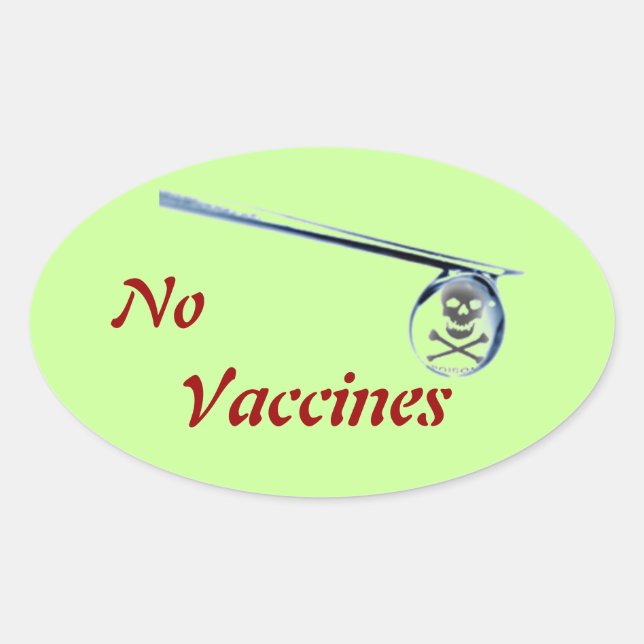 Sticker pour fenêtre ovale "Pas de vaccin" (Devant)