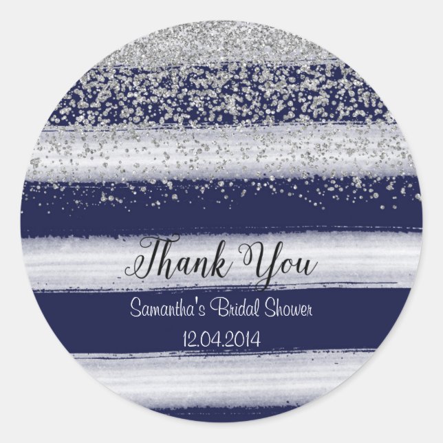 Sticker pour Fête des mariées argent et marine (Devant)