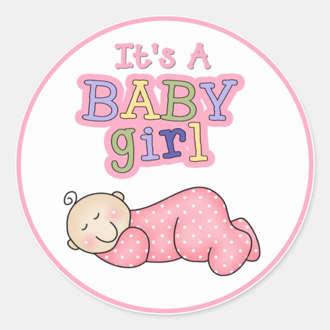 Sticker pour fille de bébé dormant (Devant)