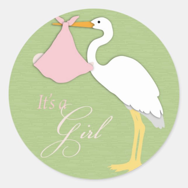 Sticker pour fille de cigogne (Devant)