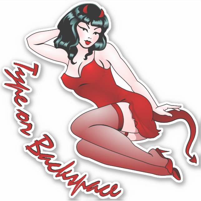 Sticker pour fille diabolique Décalage personnalis (Devant)