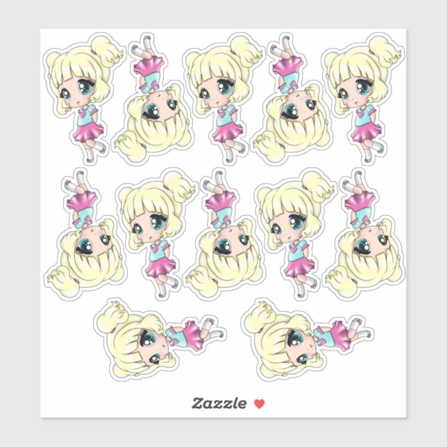 Sticker pour filles blanches (Feuille)