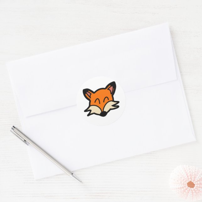 Sticker pour Fox mignonne personnalisable (Enveloppe)