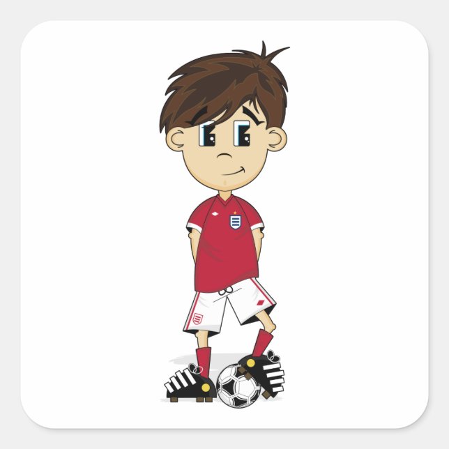 Sticker pour garçon de soccer mignon Angleterre (Devant)