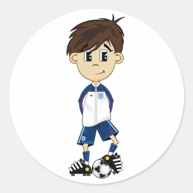 Sticker pour garçon de soccer mignon Angleterre (Devant)
