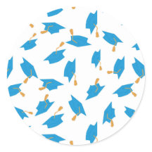 Sticker pour graduation bleu et or