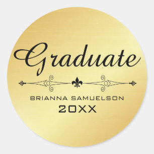 Sticker pour graduation en or glamour