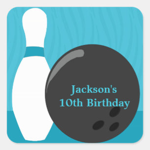 Sticker pour la fête d'anniversaire de Bowling Boy