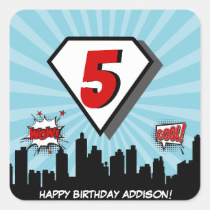 Sticker pour la fête d'anniversaire de Superhero C