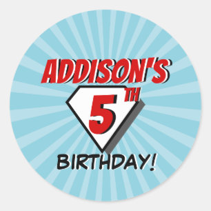 Sticker pour la fête d'anniversaire de Superhero C