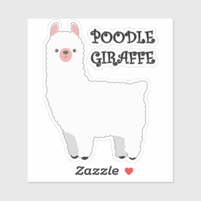 Sticker pour la Giraffe de caniche (Feuille)
