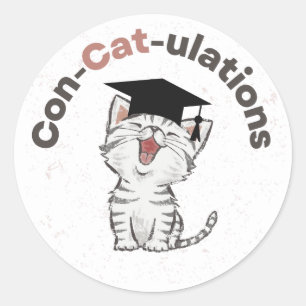 Sticker pour la graduation de chats amusant