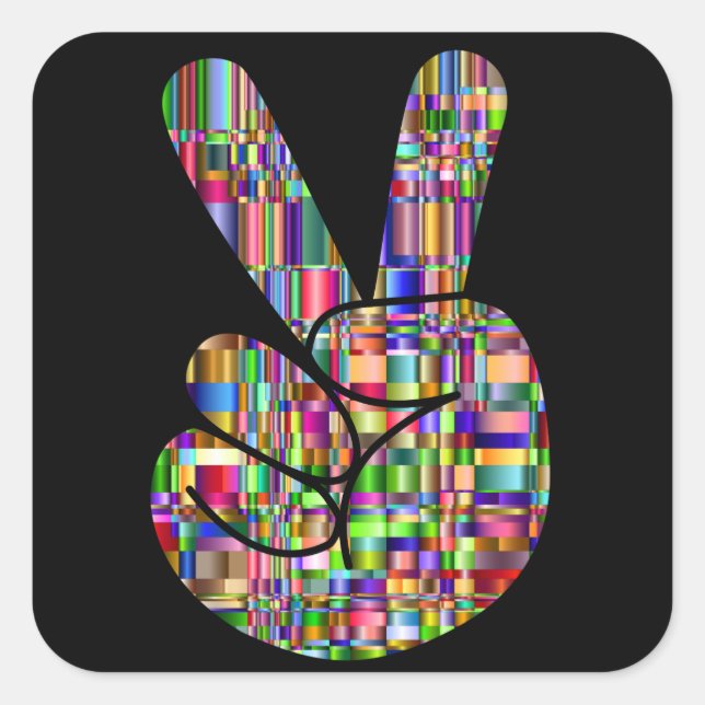 Sticker pour la paix à la main de bande dessinée (Devant)