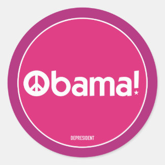 Sticker pour la paix d'Obama rose