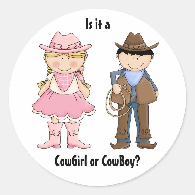 Sticker pour la révélation de genre Cowgirl et Cow (Devant)