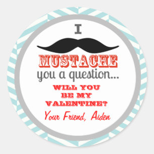 Sticker pour la Saint-Valentin des enfants Mustach