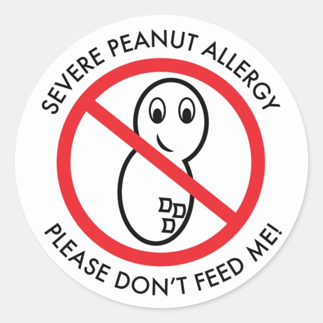 Sticker pour l'allergie à l'arachide sévère (ensem (Devant)