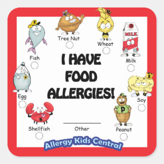 Sticker pour l'allergie alimentaire